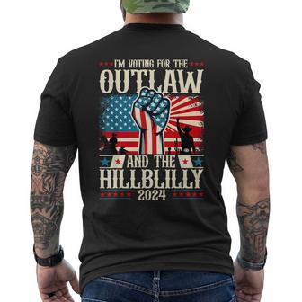 Felon And Hillbilly 24 Pro Trump 2024 Flag Political Men's T-shirt Back Print | Mazezy