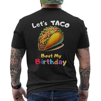 Fiesta Festive Let's Taco Bout My Birthday Bash Men's T-shirt Back Print - Monsterry