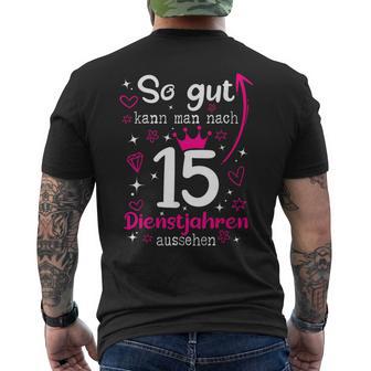 Firmenjubiläum 15 Jähriges Dienstjubiläum 15 Years Anniversary T-Shirt mit Rückendruck - Seseable