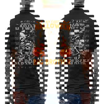My First Halloween As A Big Brother Skeleton Dabbin Men's T-shirt Back Print | Mazezy