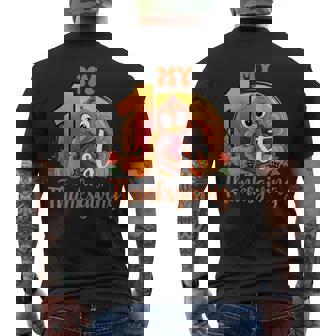 My First Thanksgiving Cute Happy Turkey Day Men's T-shirt Back Print - Thegiftio UK