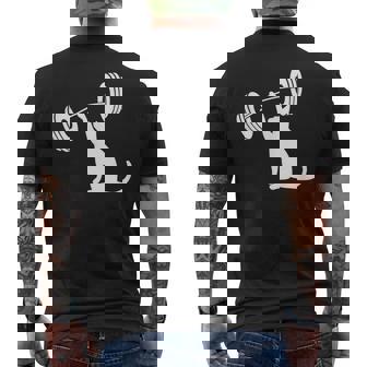 Fitness Weight Strength Gym Cat Lifting Men's Back Print T-Shirt - Monsterry