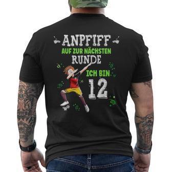 Football Dabbing Boy 12Th Birthday Ich Bin 12 Jahre T-Shirt mit Rückendruck - Geschenkecke