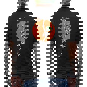 Football Skeleton Halloween Football Player Men's T-shirt Back Print - Thegiftio