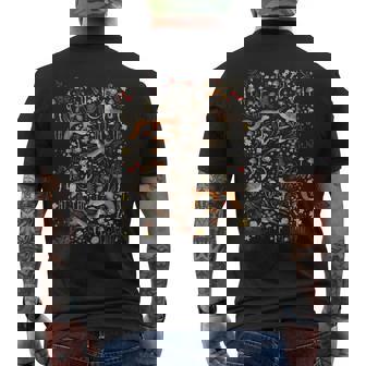 Forest Friends Animals Wildflowers Cottagecore Nature Lover Men's T-shirt Back Print - Seseable
