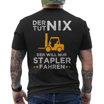 Forklift Driver Forklift Truck Warehouse T-Shirt mit Rückendruck - Geschenkecke