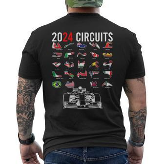 Formula Racing 2024 Open Wheel Race Car Fan World Circuits Men's T-shirt Back Print - Monsterry UK