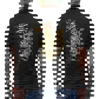 Fourth Of July 4Th Of July Patriotic American Flag Squirrel Men's T-shirt Back Print - Thegiftio UK