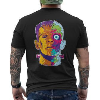 Frankenstein Monster Psychedelic Retro Horror Men's T-shirt Back Print - Monsterry CA