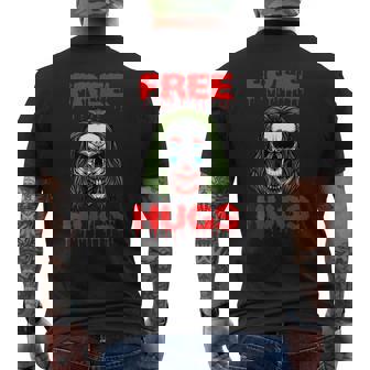 Free Hugs Halloween Evil Killer Scary Clown Horror Skeleton Men's T-shirt Back Print - Monsterry