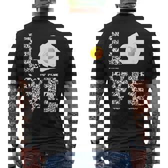 Fried Egg Breakfast Eggs Chicken Egg Yolk Scrambled Egg Food Men's Back Print T-Shirt - Monsterry