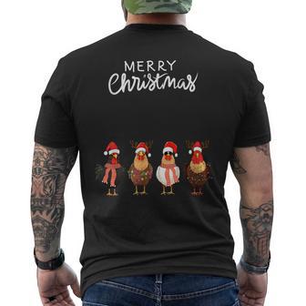 Frohe Weihnachten Hühner Mit Weihnachtsmützen Süßer Hühnerliebhaber T-Shirt mit Rückendruck - Geschenkecke