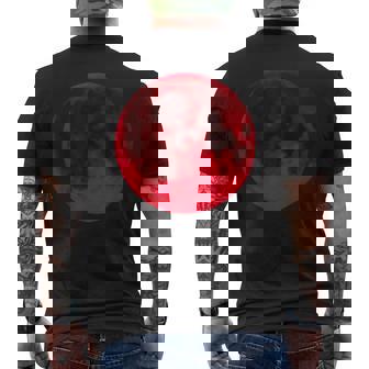 Full Moon Full Blood Red Moon Men's T-shirt Back Print - Monsterry
