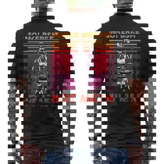 Bbq Skeleton Smoke Brisket Not Meth Grilling Master Men's T-shirt Back Print - Monsterry