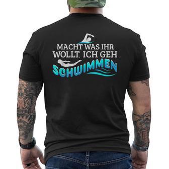 Beach For Swimmers And Triathletes T-Shirt mit Rückendruck - Geschenkecke