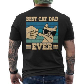 Cat Retro Best Cat Dad Ever Cat Lover T-Shirt mit Rückendruck - Geschenkecke