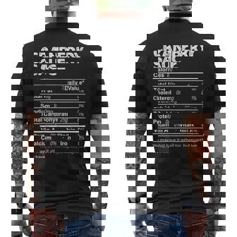 Cranberry Sauce Nutrition Facts Thanksgiving Food Men's T-shirt Back Print - Seseable