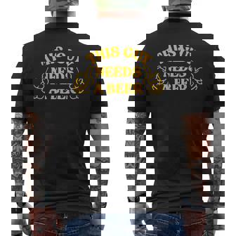 Drinking This Guy Needs A Beer Men's T-shirt Back Print | Seseable UK