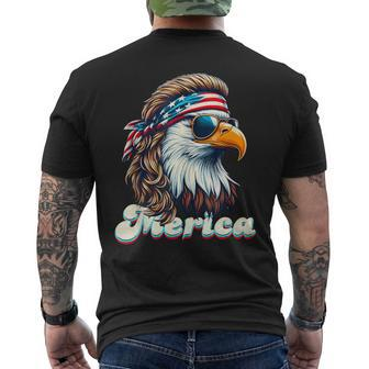 Eagle Mullet 4Th Of July Usa American Flag Merica Men's T-shirt Back Print - Monsterry DE