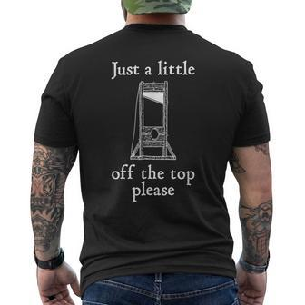 Hairdressing Just A Little Off The Top Guillotine Men's T-shirt Back Print - Monsterry DE