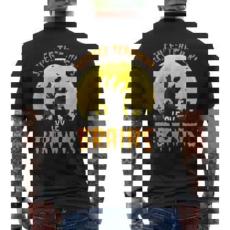 Halloween Science Teachers Love Brains Costume Men's T-shirt Back Print - Monsterry
