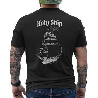 Holy Ship Nautical Sailboat Pirate Ship Men's T-shirt Back Print - Monsterry