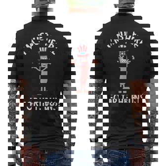 I'm Just Here For The Buns Patriotic Hot Dog Men's T-shirt Back Print - Monsterry