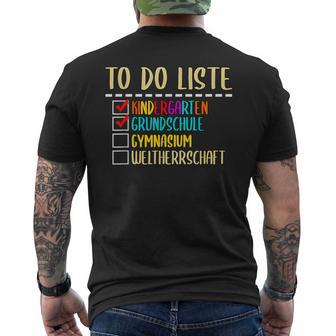 To Do List Kindergarten Primary School High School T-Shirt mit Rückendruck - Seseable