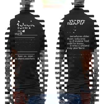Mechanic Definition Screwdriver Hero Car Mechanic Men's T-shirt Back Print - Thegiftio UK