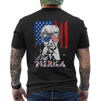 'Merica Trump Happy 4Th Of July Trump American Flag Men's T-shirt Back Print - Monsterry CA