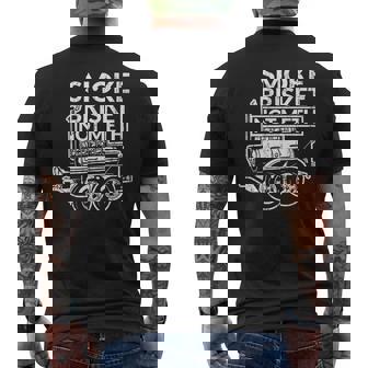 Retro Bbq Smoking Meat Lover Smoke Brisket Not Meth Men's T-shirt Back Print - Monsterry