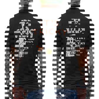 Retro Ghosts Its Tricky Tricky Tricky Spooky Halloween Men's T-shirt Back Print - Thegiftio UK