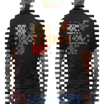 Run Turkey Nap Turkey Trot 2024 Thanksgiving Marathon Men's T-shirt Back Print - Thegiftio UK