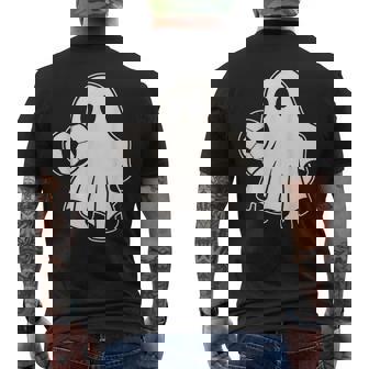 Soccer Ghost Playing Soccer Lovers Halloween Men's T-shirt Back Print - Thegiftio UK
