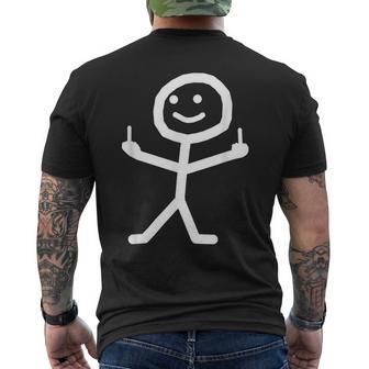 Stick Figure With Middle Finger T-Shirt mit Rückendruck - Geschenkecke