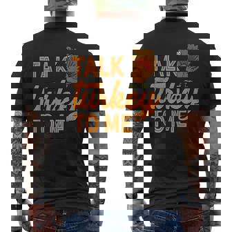 Talk Turkey To Me I Feast Day Men's T-shirt Back Print - Monsterry