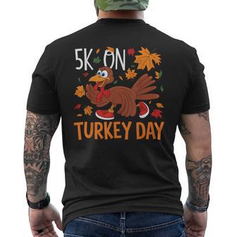 Thanksgiving Turkey Trot 5K Run Fun Turkey Day Jogging Men's T-shirt Back Print - Thegiftio UK