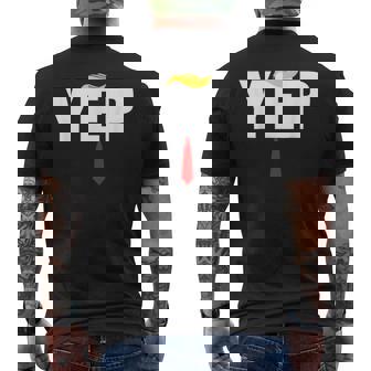 Trump 2024 Yep With Trump Hair And Red Necktie Maga Men's T-shirt Back Print | Mazezy