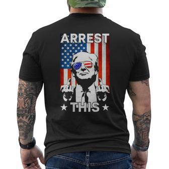 Trump Arrest This American Flag Trump 2024 On Back Men's T-shirt Back Print - Monsterry AU