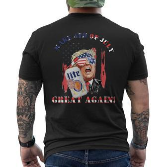 Trump Drinking Us Flag Make 4Th Of July Great Again Men's T-shirt Back Print - Monsterry DE