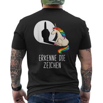 Unicorn Erkenne Die Zeichen T-Shirt mit Rückendruck - Geschenkecke