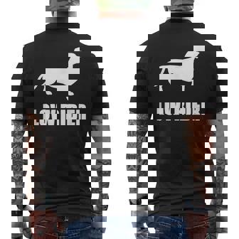 FUNNY WIENER DOG TEE SHIRT LOW RIDER DACHSHUND Men's Back Print T-Shirt - Monsterry