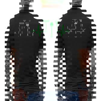 Garden Heartbeat Ecg Garden Tool Gardener Allotment Garden Men's T-shirt Back Print - Thegiftio UK