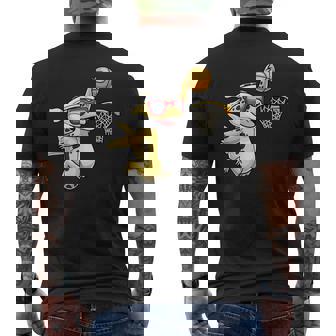 Geco Leopardino Lucertola Giocare A Basket Rettile T-shirt da uomo con stampa posteriore - Novitaregali