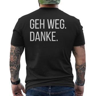 Geh Weg Danke Abstand Halten Für Unnecessary Social Contacts T-Shirt mit Rückendruck - Geschenkecke