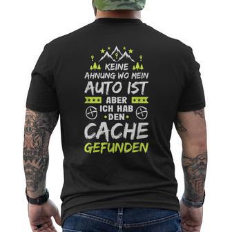 Geocaching No Ahnung Geocacher Cache Geocache T-Shirt mit Rückendruck - Geschenkecke