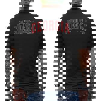 Georgia Ga Vintage Athletic Red Sports 80S 90S Style Men's T-shirt Back Print - Thegiftio UK