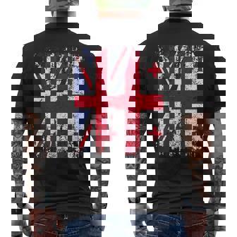 Georgia Half Britain Uk Friendship Flag Georgian Men's T-shirt Back Print - Thegiftio UK