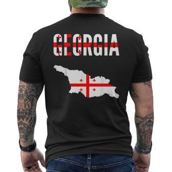 Georgian Georgian Map Flag T-Shirt mit Rückendruck - Seseable