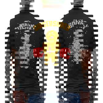 Gingershred Gingerbread Man Gym Bodybuilding Christmas Men's Back Print T-Shirt - Monsterry